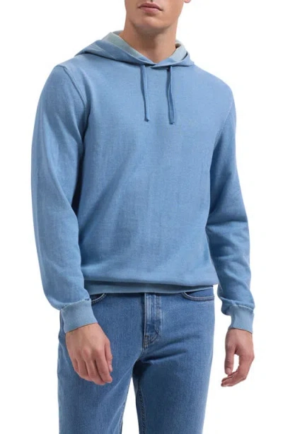 Bugatchi Cotton Hoodie Sweater In Blue