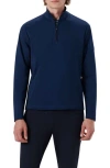 Bugatchi Cotton Quarter Zip Pullover In Blue