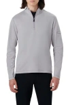 Bugatchi Cotton Quarter Zip Pullover In Gray
