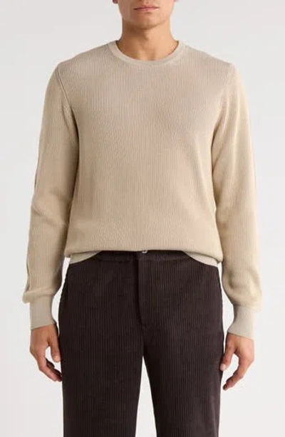 Bugatchi Cotton Rib Sweater In Neutral