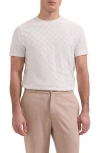 Bugatchi Crewneck Jacquard Checkerboard T-shirt In White