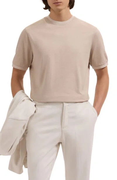 Bugatchi Crewneck Pima Cotton T-shirt In Brown