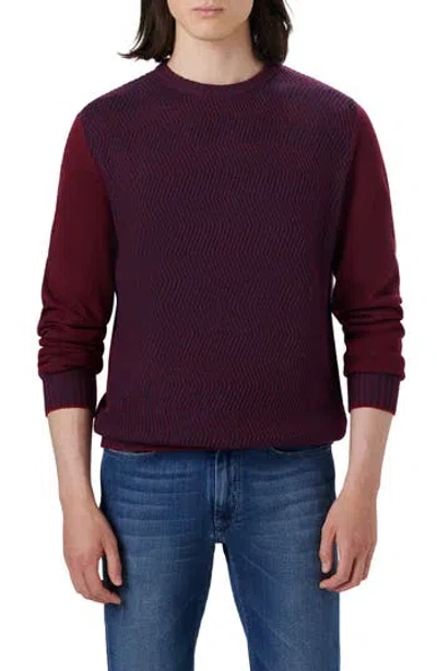 Bugatchi Crewneck Sweater In Cabernet