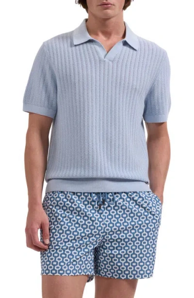 Bugatchi Cruz Print Swim Trunks In Blue