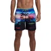 Bugatchi Delano Rainbow Sunset Swim Trunks In Night Blue
