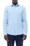 Bugatchi Devon Micro Houndstooth Ooohcotton® Button-up Shirt In Blue