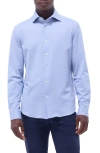 Bugatchi Devon Micro Houndstooth Ooohcotton® Button-up Shirt In Classic Blue