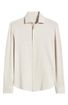 Bugatchi Devon Micro Houndstooth Ooohcotton® Button-up Shirt In Sand