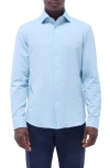 Bugatchi Devon Micro Houndstooth Ooohcotton® Button-up Shirt In Turquoise