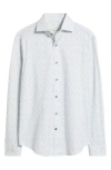 Bugatchi Devon Ooohcotton® Abstract Print Button-up Shirt In White
