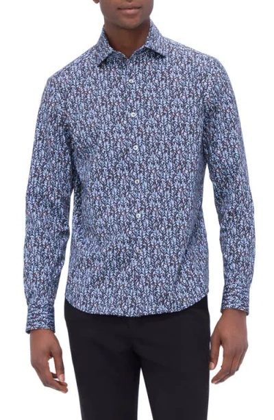 Bugatchi Devon Ooohcotton® Button-up Shirt In Blue