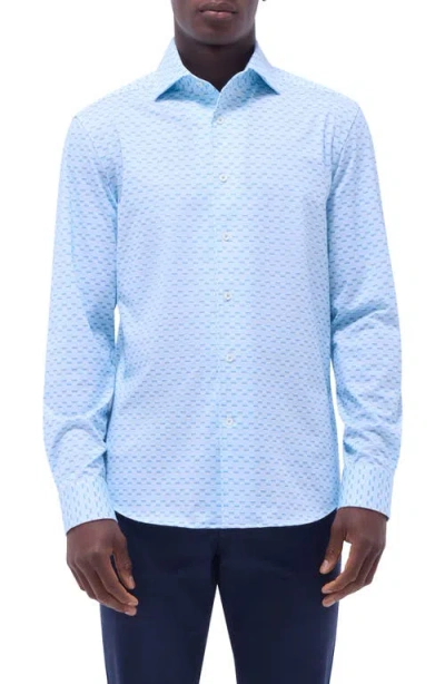 Bugatchi Devon Ooohcotton® Button-up Shirt In Blue