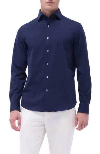 Bugatchi Devon Ooohcotton® Button-up Shirt In Navy