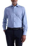 Bugatchi Devon Ooohcotton® Dot Button-up Shirt In Blue