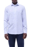 Bugatchi Devon Ooohcotton® Floral Button-up Shirt In Blue
