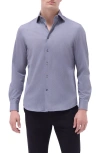 Bugatchi Devon Ooohcotton® Geo Print Button-up Shirt In Black/blue