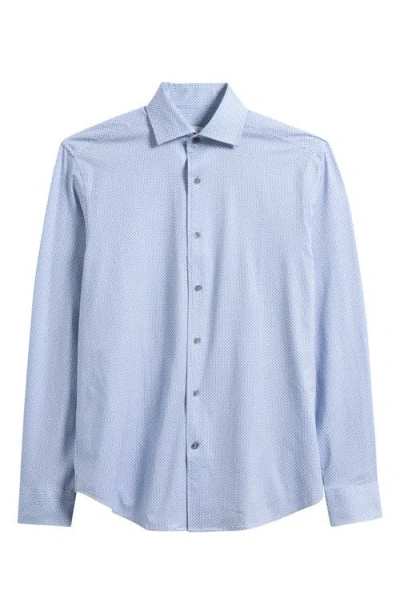 Bugatchi Devon Ooohcotton® Geo Print Button-up Shirt In Blue