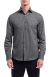 Bugatchi Devon Ooohcotton® Geo Print Button-up Shirt In Brown