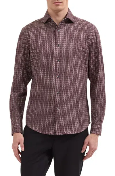 Bugatchi Devon Ooohcotton® Geo Print Button-up Shirt In Animal Print