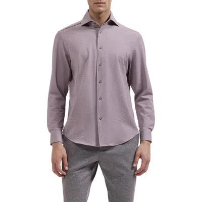 Bugatchi Devon Ooohcotton® Geo Print Button-up Shirt In Purple