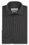 Bugatchi Devon Ooohcotton® Geometric Button-up Shirt In Black