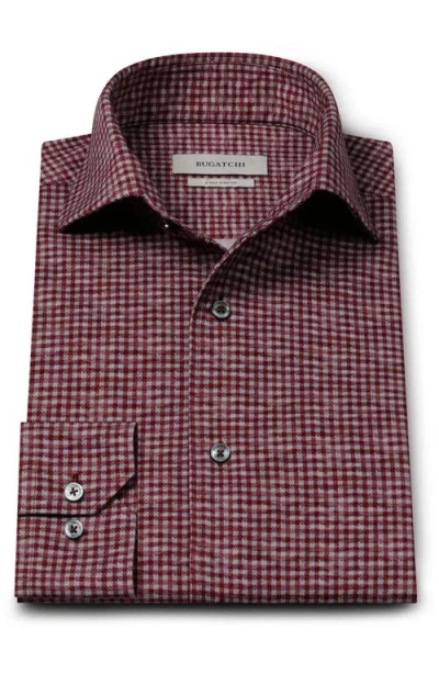 Bugatchi Devon Ooohcotton® Grid Button-up Shirt In Burgundy