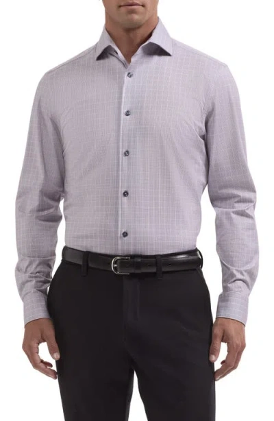 Bugatchi Devon Ooohcotton® Grid Button-up Shirt In Purple