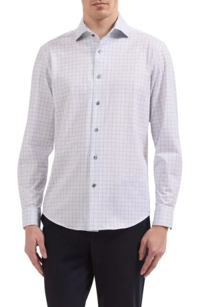 Bugatchi Devon Ooohcotton® Grid Button-up Shirt In White