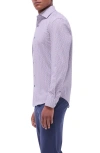 Bugatchi Devon Ooohcotton® Herringbone Print Button-up Shirt In Jaffa