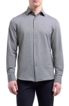 Bugatchi Devon Ooohcotton® Houndstooth Button-up Shirt In Gray