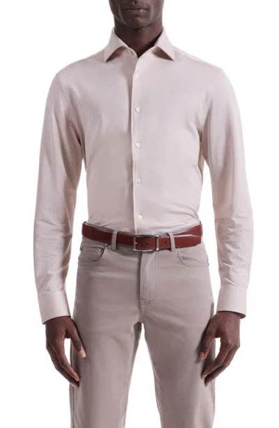Bugatchi Devon Ooohcotton® Houndstooth Button-up Shirt In Pink