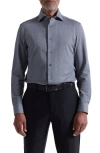 Bugatchi Devon Ooohcotton® Houndstooth Button-up Shirt In Blue