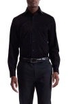 Bugatchi Devon Ooohcotton® Mélange Button-up Shirt In Black