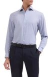 Bugatchi Devon Ooohcotton® Optical Grid Print Button-up Shirt In Blue
