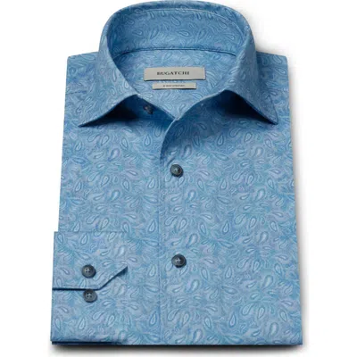 Bugatchi Devon Ooohcotton® Paisley Button-up Shirt In Blue