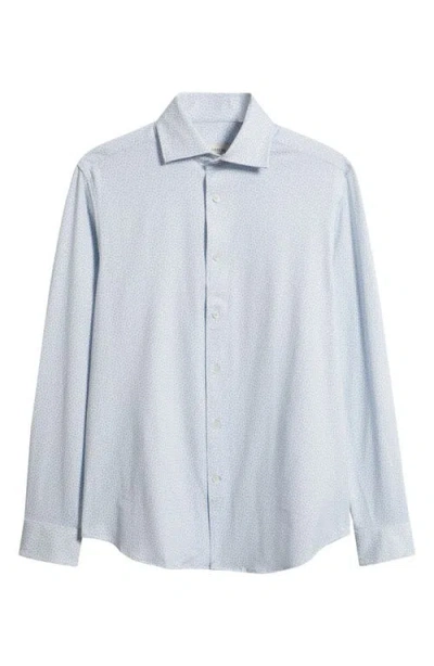 Bugatchi Devon Ooohcotton® Paisley Print Long Sleeve Button-up Shirt In Blue