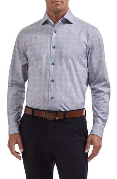 Bugatchi Devon Ooohcotton® Plaid Button-up Shirt In Blue