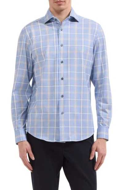 Bugatchi Devon Ooohcotton® Plaid Button-up Shirt In Blue