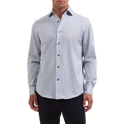 Bugatchi Devon Ooohcotton® Print Button-up Shirt In Blue
