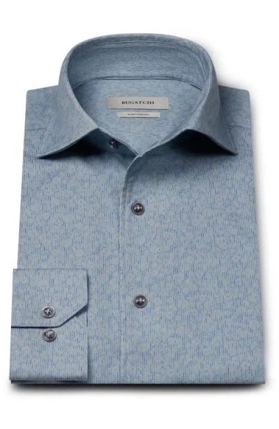 Bugatchi Devon Ooohcotton® Print Button-up Shirt In Blue