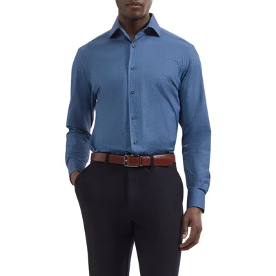 Bugatchi Devon Ooohcotton® Print Button-up Shirt In Blue