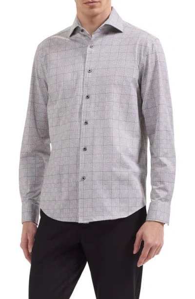 Bugatchi Devon Ooohcotton® Print Button-up Shirt In Gray