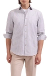 Bugatchi Devon Ooohcotton® Shadow Plaid Button-up Shirt In White