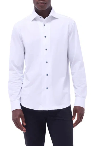 Bugatchi Devon Ooohcotton® Solid Button-up Shirt In White