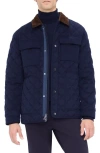 Bugatchi Diamond Quilted Field Jacket In Navy