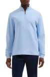 Bugatchi Diamond Quilted Quarter Zip Pullover In Blue