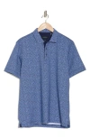 Bugatchi Dot Stretch Cotton Polo In Classic Blue