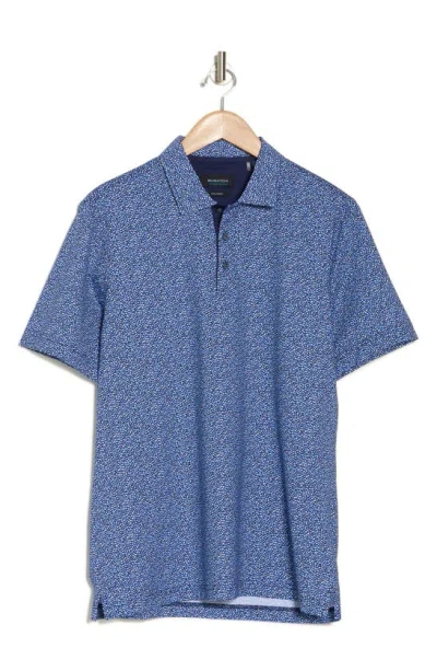 Bugatchi Dot Stretch Cotton Polo In Classic Blue