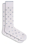 Bugatchi Dotted Mercerized Cotton Blend Dress Socks In Stone