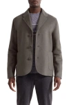 Bugatchi Felted Wool Blend Three Button Blazer In Brown